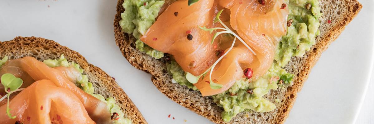 avo toast with salmon